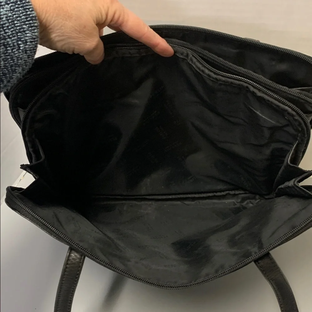 Perlina Black Soft Leather VINTAGE Laptop/Briefcase/ Purse/